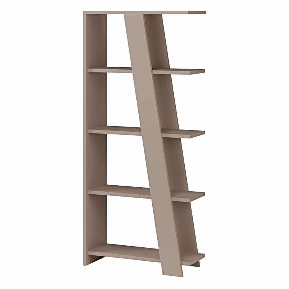 Nadia Wooden Shelving Unit with 4 Shelves in Taupe