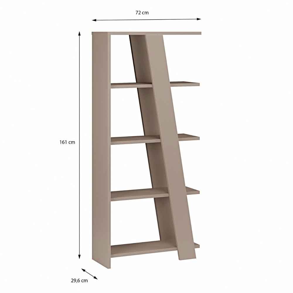 Nadia Wooden Shelving Unit with 4 Shelves in Taupe
