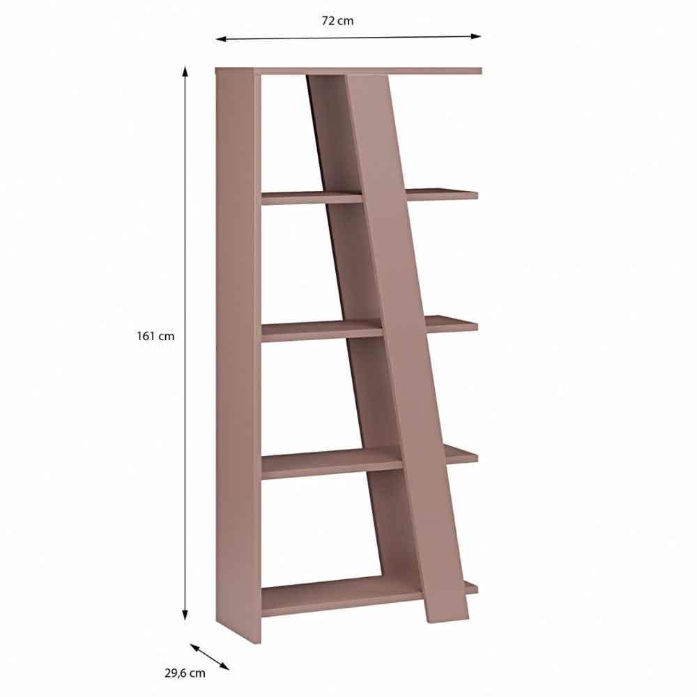 Nadia Wooden Shelving Unit with 4 Shelves in Terracotta