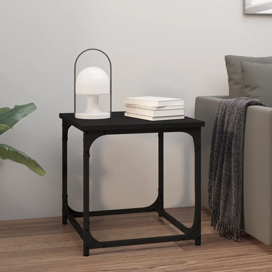 Nadra Wooden Side Table Square In Black