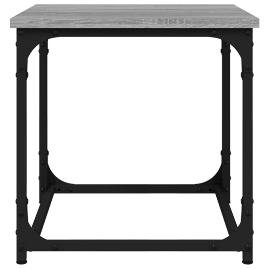 Nadra Wooden Side Table Square In Grey Sonoma Oak