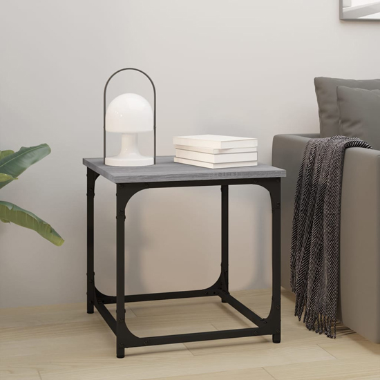 Product photograph of Nadra Wooden Side Table Square In Grey Sonoma Oak from Furniture in Fashion