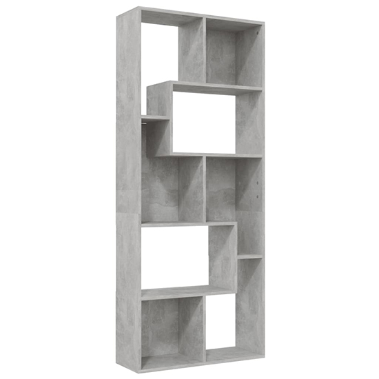 Nael Wooden Bookcase And Shelving Unit In Concrete Effect