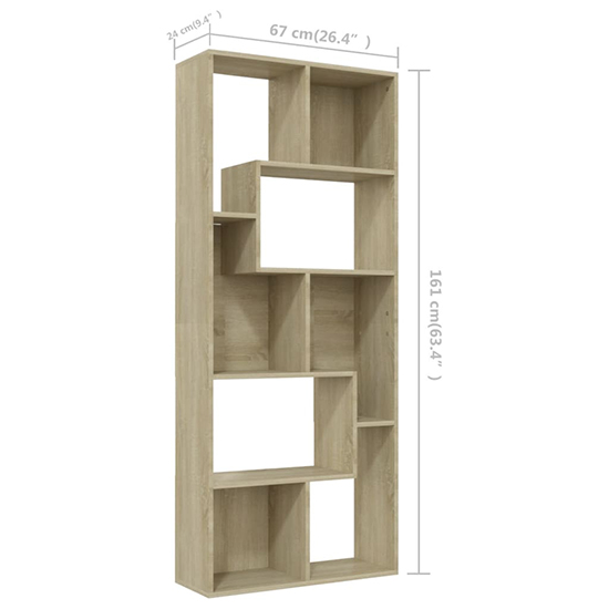 Nael Wooden Bookcase And Shelving Unit In Sonoma Oak_5