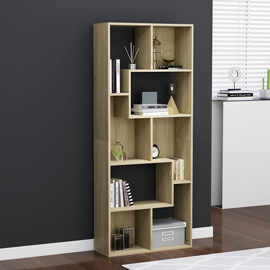 Read more about Nael wooden bookcase and shelving unit in sonoma oak