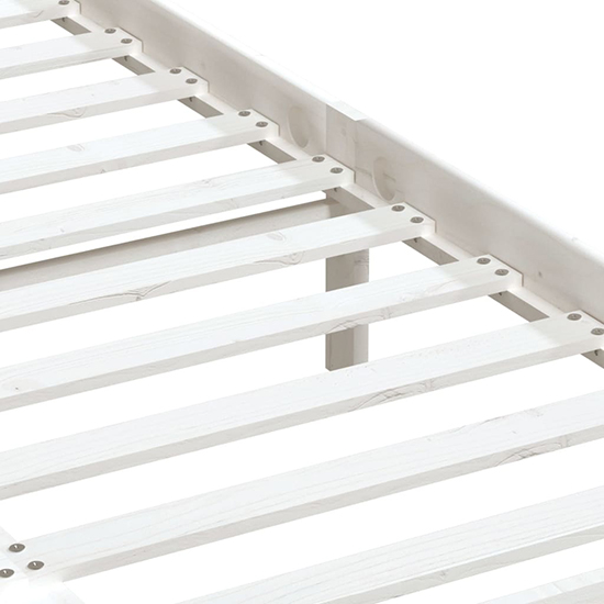 Naida Solid Pinewood Double Bed In White