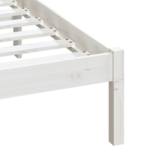 Naida Solid Pinewood Double Bed In White