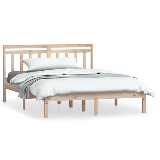 Naida Solid Pinewood King Size Bed In Natural