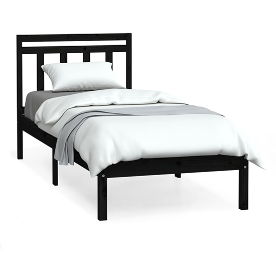 Naida Solid Pinewood Single Bed In Black_2