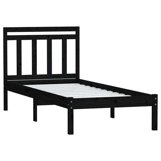 Naida Solid Pinewood Single Bed In Black_3
