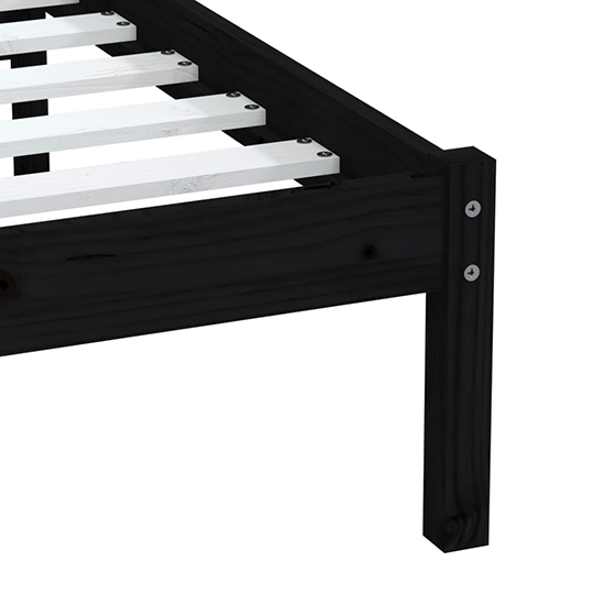 Naida Solid Pinewood Single Bed In Black_5