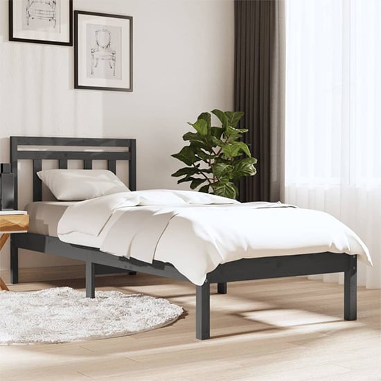Read more about Naida solid pinewood single bed in grey