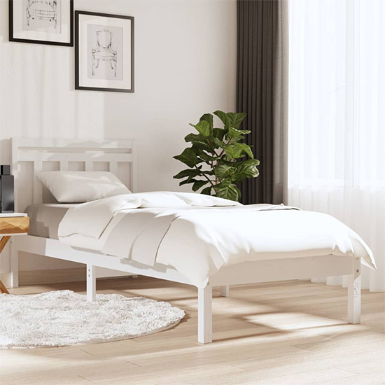 Naida Solid Pinewood Single Bed In White Furniture in Fashion