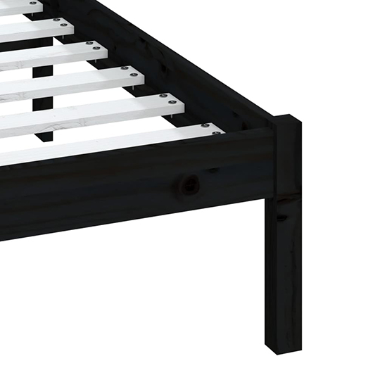 Naida Solid Pinewood Small Double Bed In Black_5