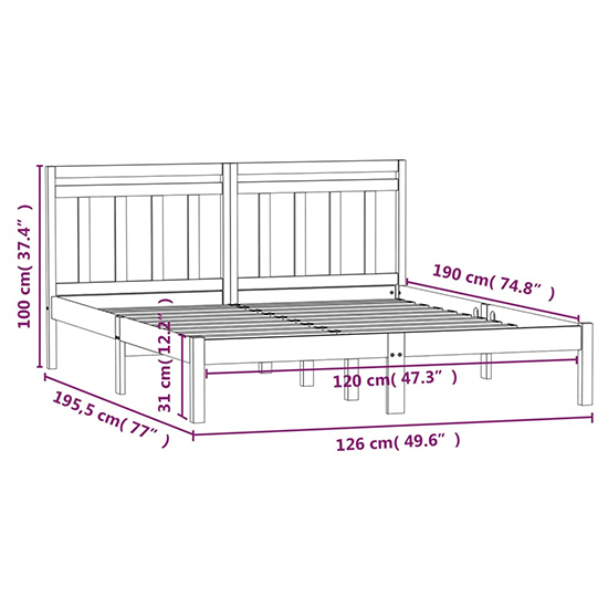 Naida Solid Pinewood Small Double Bed In Black_6