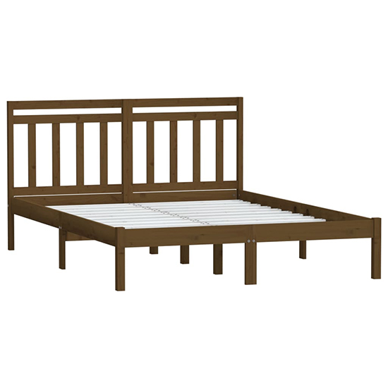 Naida Solid Pinewood Small Double Bed In Honey Brown_3