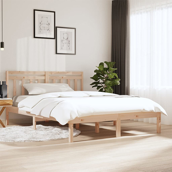 Naida Solid Pinewood Small Double Bed In Natural_1