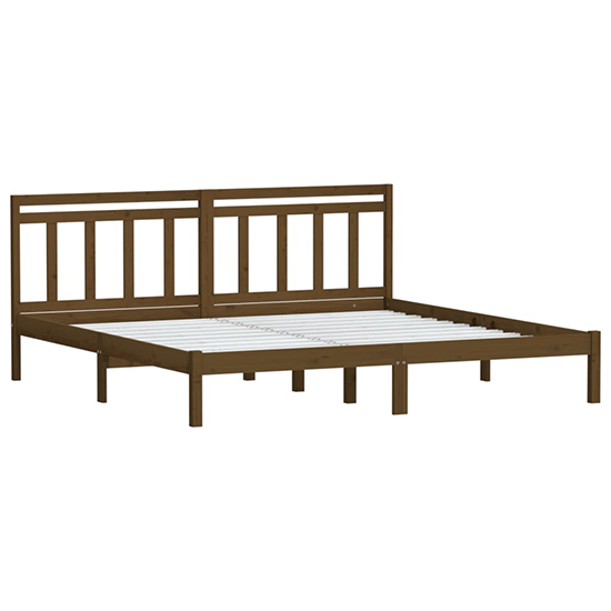 Naida Solid Pinewood Super King Size Bed In Honey Brown_3