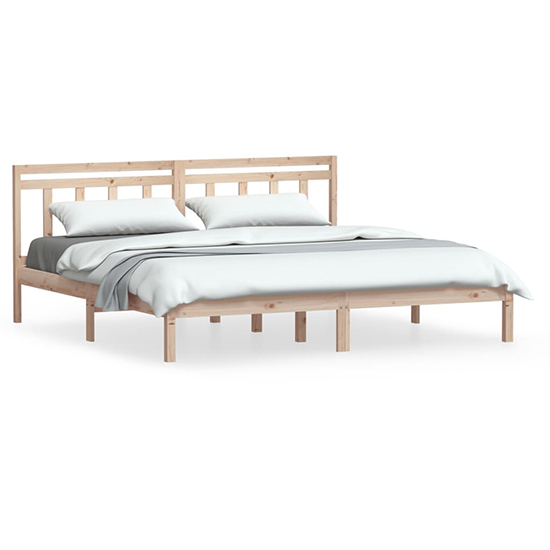Naida Solid Pinewood Super King Size Bed In Natural