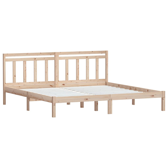 Naida Solid Pinewood Super King Size Bed In Natural