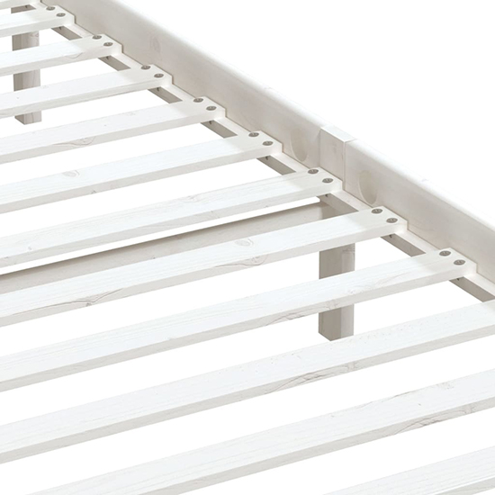 Naida Solid Pinewood Super King Size Bed In White