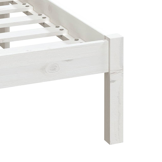 Naida Solid Pinewood Super King Size Bed In White
