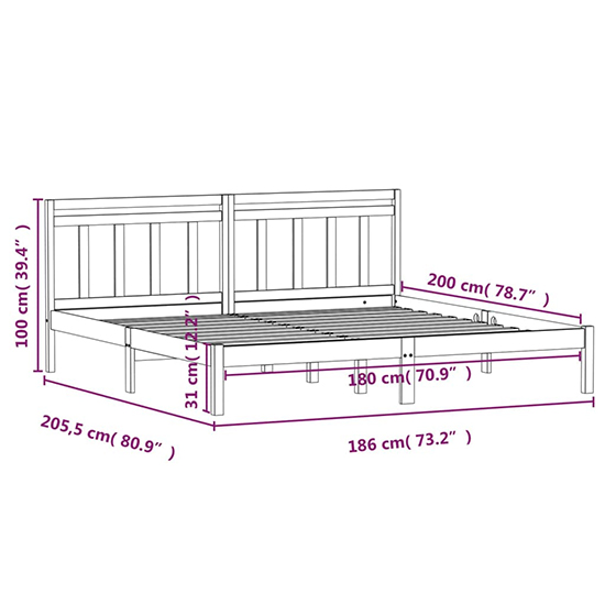 Naida Solid Pinewood Super King Size Bed In White