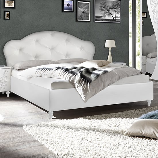 Photo of Naihati wooden king size bed in white