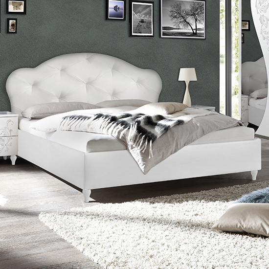 Photo of Naihati wooden super king size bed in white