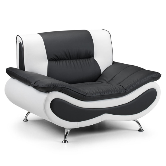 Photo of Naila faux leather armchair in black and white