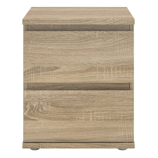 Naira Wooden Bedside Cabinet With 2 Drawer In Oak