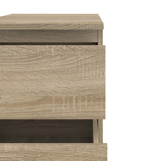 Naira Wooden Bedside Cabinet With 2 Drawer In Oak