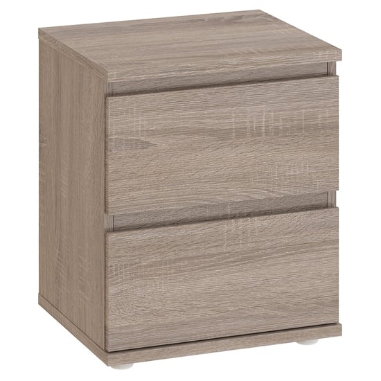 Read more about Naira wooden bedside cabinet in truffle oak with 2 drawers