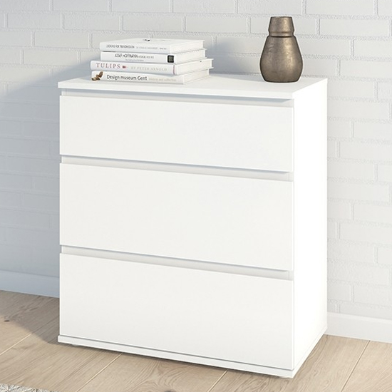 Read more about Naira wooden chest of drawers in white with 3 drawers