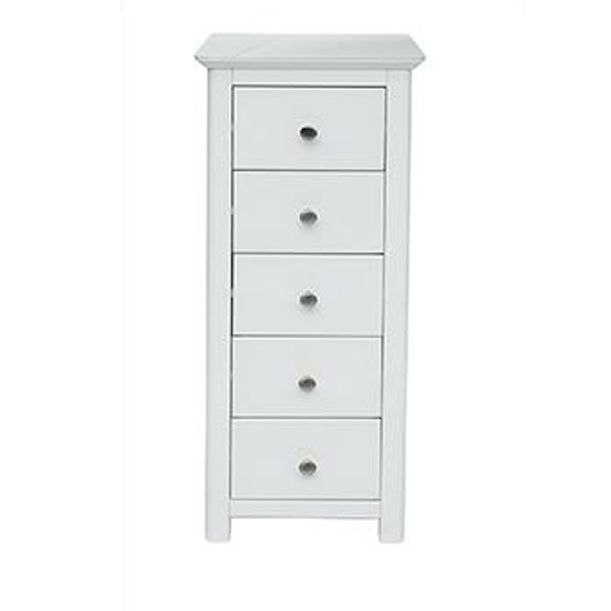 Newham Glass Top Narrow Chest Of Drawers With 5 Drawers Furniture in