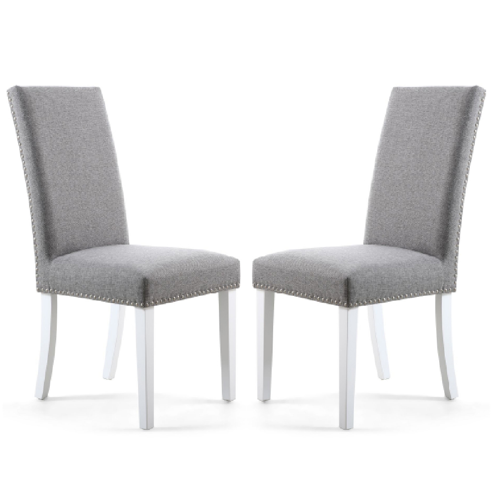 Naiva Grey Marble Round Dining Table 4 Rabat Silver Grey Chairs