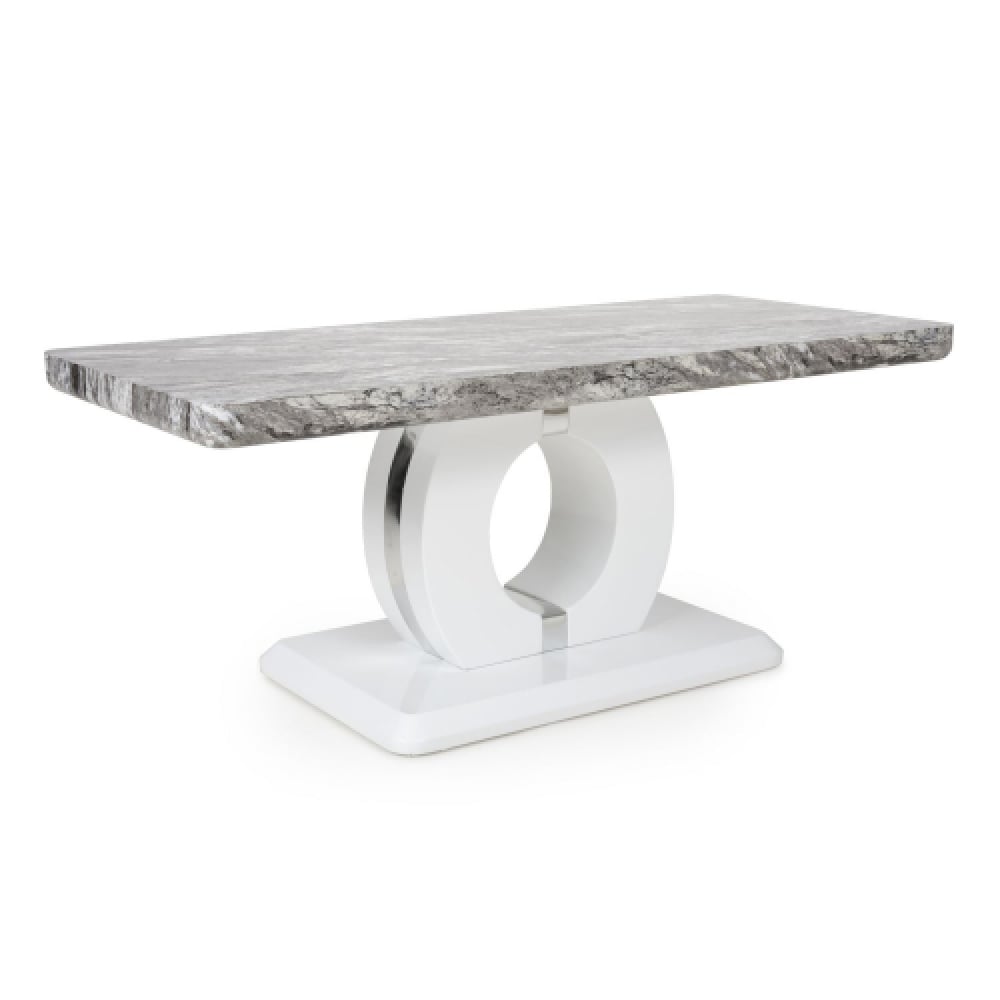 Read more about Naiva high gloss coffee table in white and grey marble effect