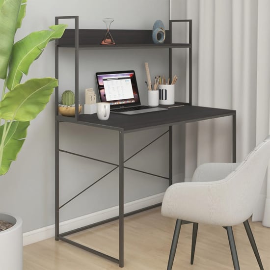 Read more about Nakano wooden laptop desk with shelf in black