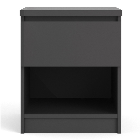 Nakou Wooden Bedside Cabinet With 1 Drawer In Matt Black