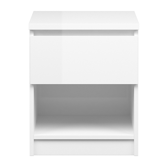 Nakou Wooden Bedside Cabinet With 1 Drawer In White