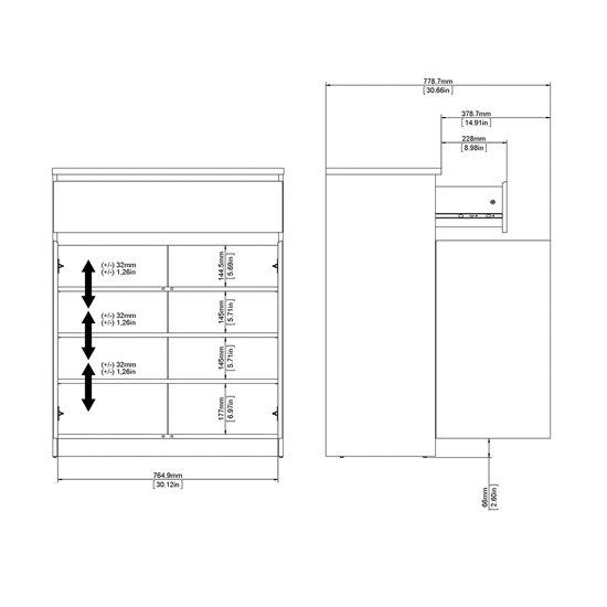 Nakou Wooden Sideboard With 1 Drawer 2 Doors In Matt Black