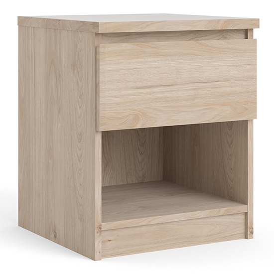 Nakou Wooden Bedside Cabinet With 1 Drawer In Oak
