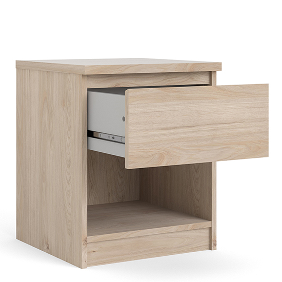 Nakou Wooden Bedside Cabinet With 1 Drawer In Oak