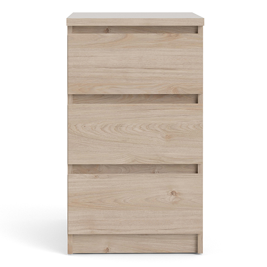 Nakou Wooden Bedside Cabinet With 3 Drawers In Oak