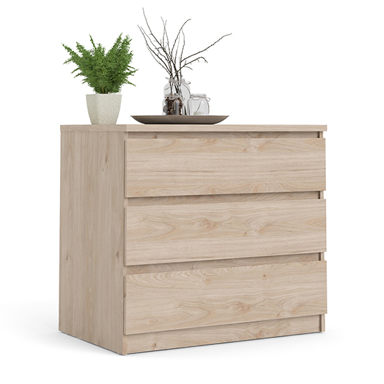 Nakou Wooden Chest Of 3 Drawers In Jackson Hickory Oak