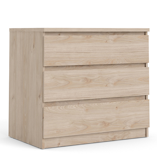 Nakou Wooden Chest Of 3 Drawers In Jackson Hickory Oak