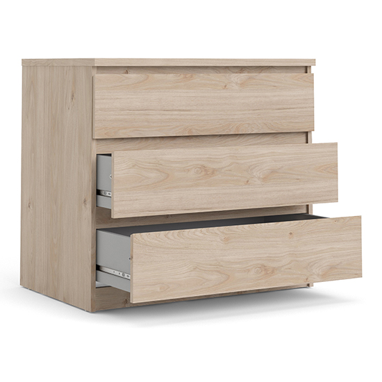 Nakou Wooden Chest Of 3 Drawers In Jackson Hickory Oak