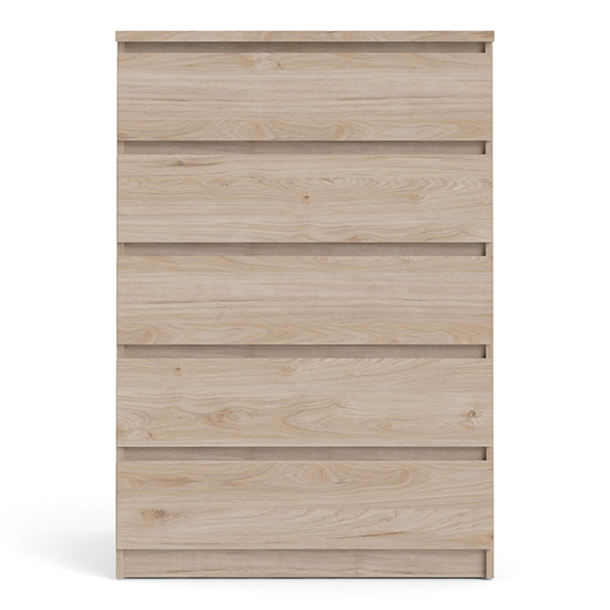 Nakou Wooden Chest Of 5 Drawers In Jackson Hickory Oak