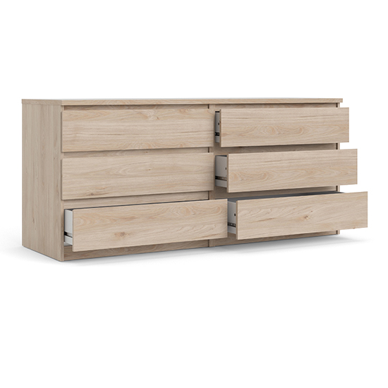 Nakou Wooden Chest Of 6 Drawers In Jackson Hickory Oak