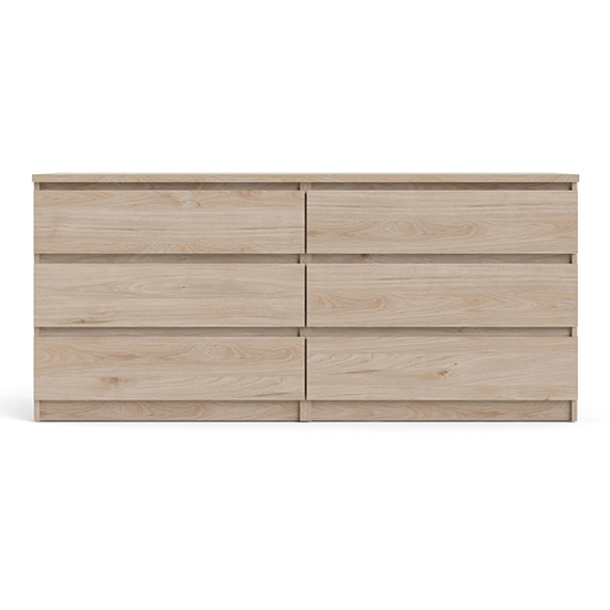 Nakou Wooden Chest Of 6 Drawers In Jackson Hickory Oak